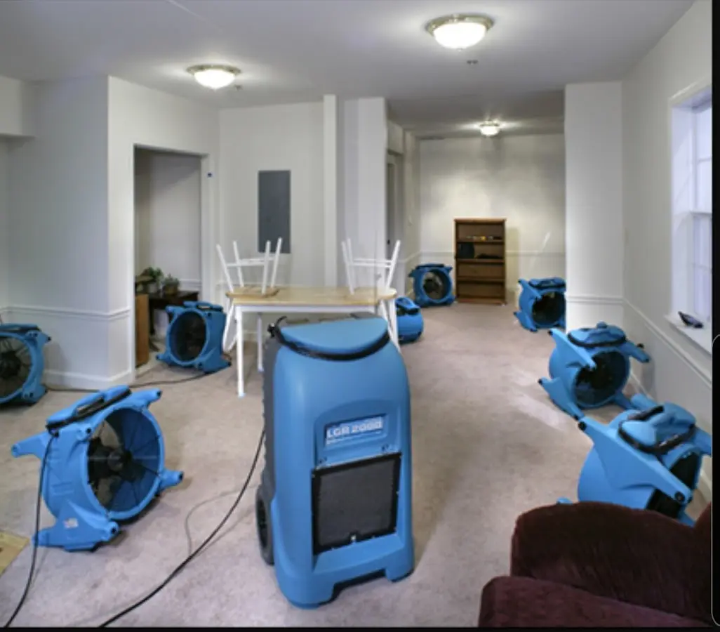 Air movers and dehumidifier setup for Water Extraction & Removal in Steamboat Springs